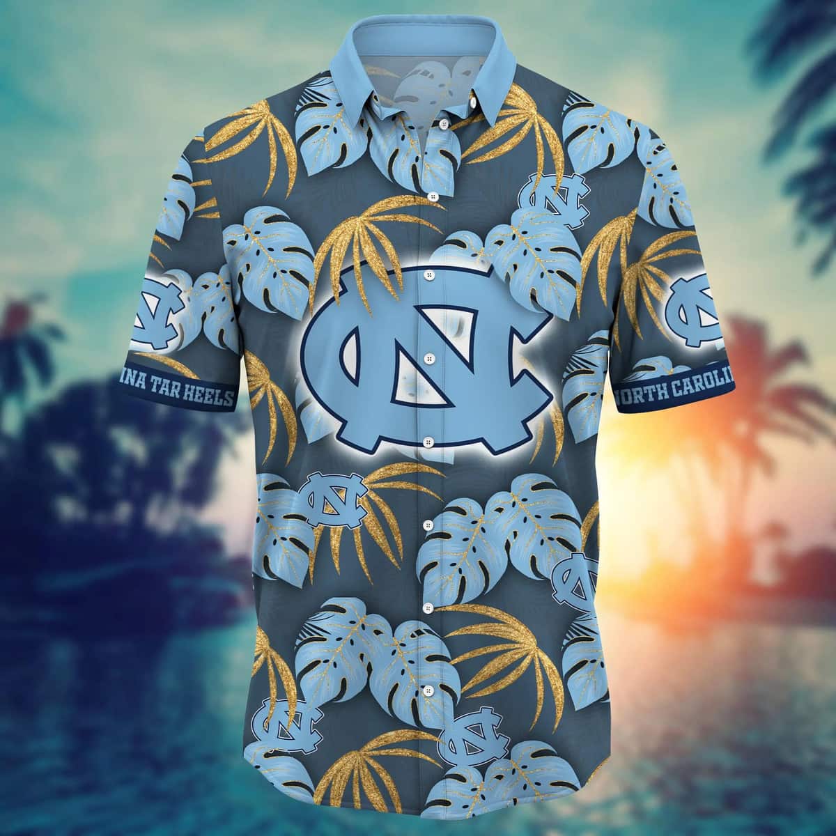 Stylish NCAA North Carolina Tar Heels Hawaiian Shirt Palm Leaves Gift For Family Stylish NCAA North Carolina Tar Heels Hawaiian Shirt Palm Leaves Gift For Family