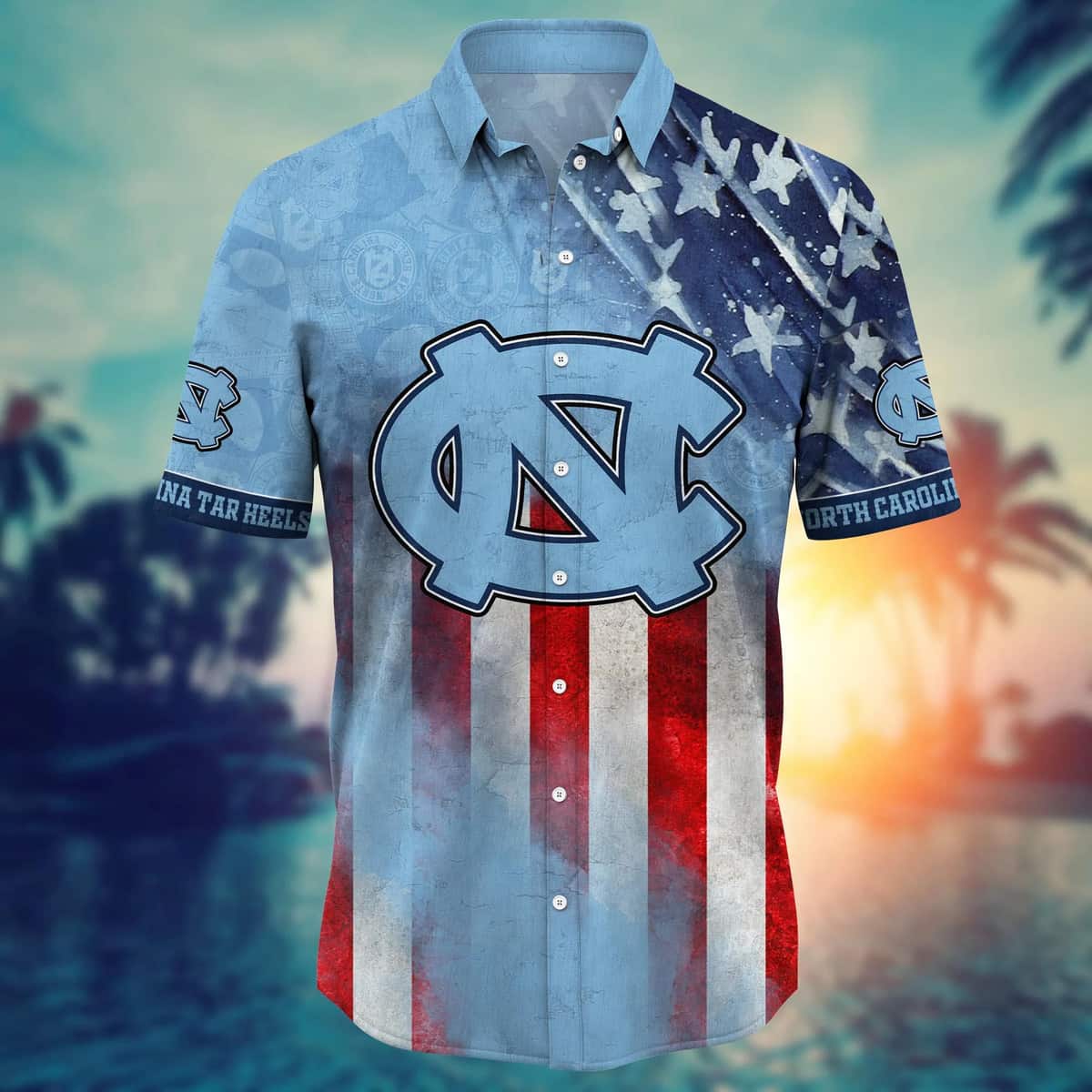 Trending Aloha NCAA North Carolina Tar Heels Hawaiian Shirt Happy 4th Of July Gift For Dad Trending Aloha NCAA North Carolina Tar Heels Hawaiian Shirt Happy 4th Of July Gift For Dad