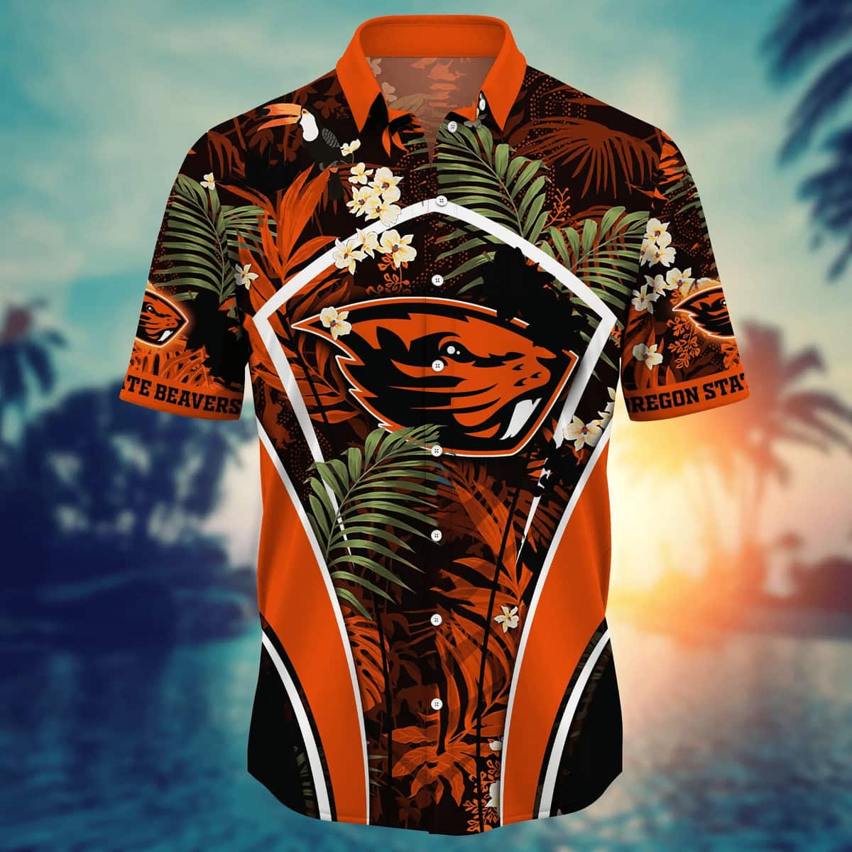 Stylish Oregon State Beavers NCAA Hawaiian Shirt Palm Leaves Gift For New Dad Stylish Oregon State Beavers NCAA Hawaiian Shirt Palm Leaves Gift For New Dad