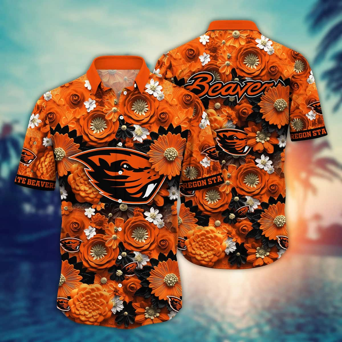 Colorful NCAA Oregon State Beavers Hawaiian Shirt Floral Aloha Gift For Family