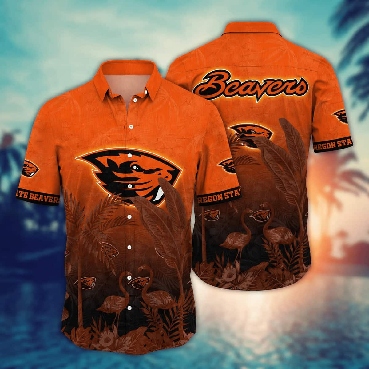 Vintage Aloha NCAA Oregon State Beavers Hawaiian Shirt Flora And Fauna Gift For Dad