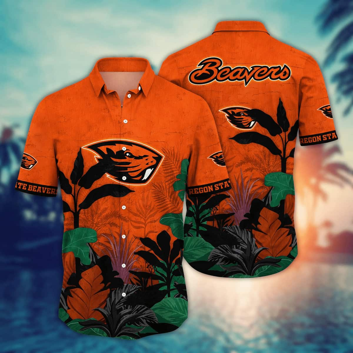 Awesome NCAA Oregon State Beavers Hawaiian Shirt Tropical Forest Gift For Best Friend