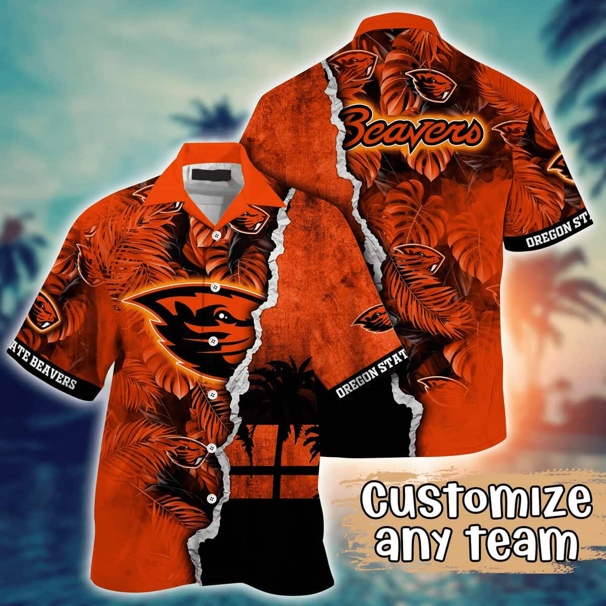 Retro Aloha NCAA Oregon State Beavers Hawaiian Shirt Custom Name Best Gift For Dad