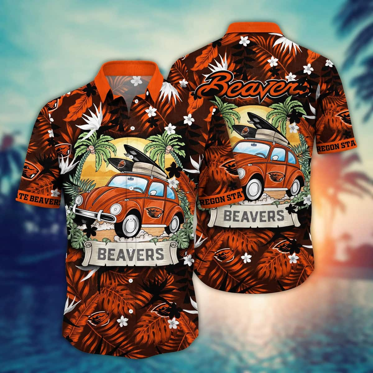 Trending Oregon State Beavers NCAA Hawaiian Shirt Palm Leaves Gift For Family