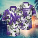 Basic NCAA Northwestern Wildcats Hawaiian Shirt Hibiscus Flowers Gift For Friends