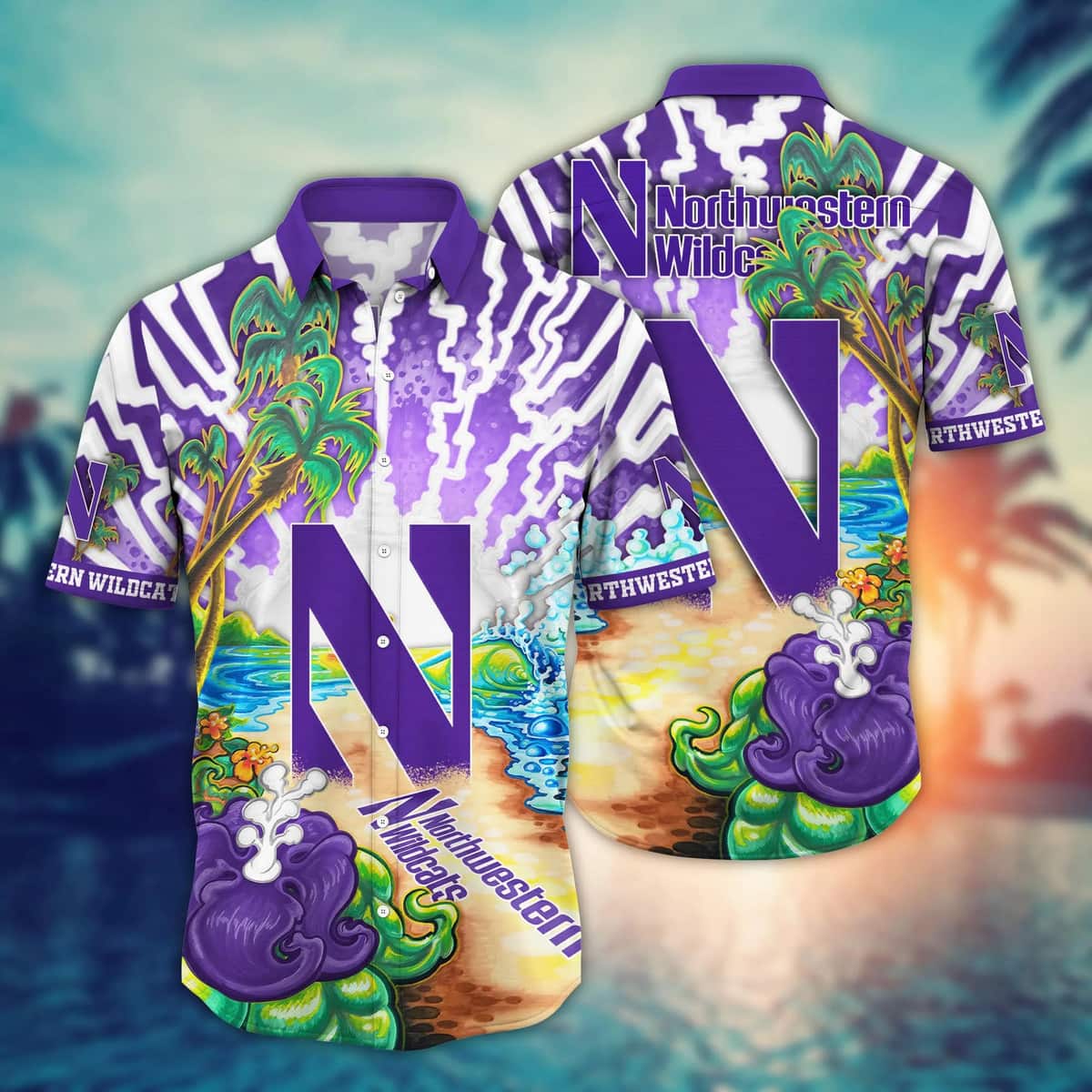 Trending Northwestern Wildcats NCAA Hawaiian Shirt Aloha Nature Gift For Family Trending Northwestern Wildcats NCAA Hawaiian Shirt Aloha Nature Gift For Family