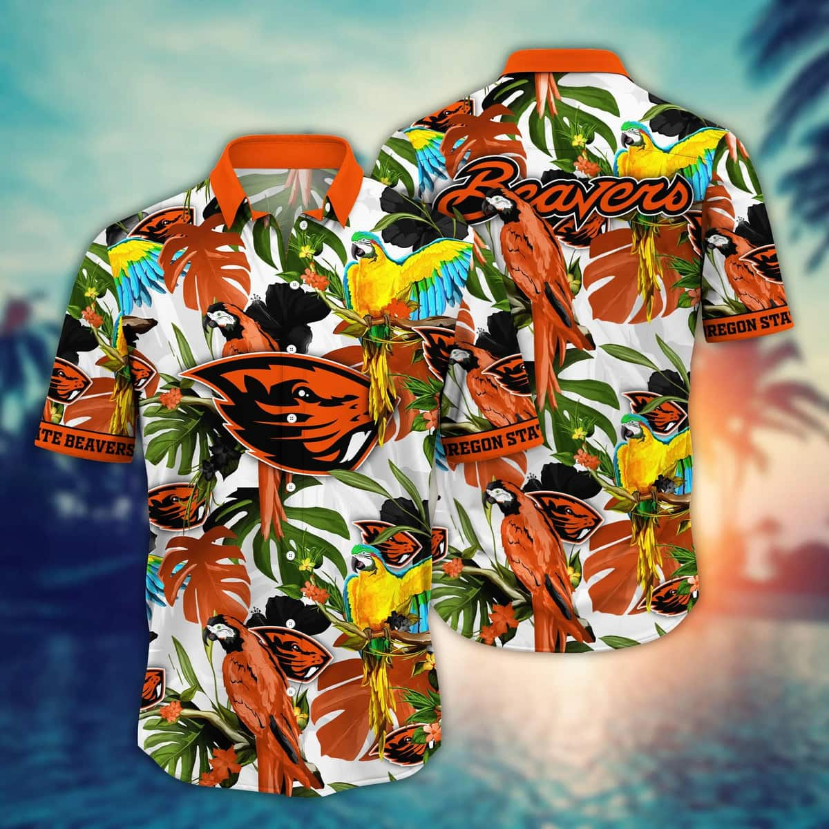 NCAA Oregon State Beavers Hawaiian Shirt Tropical Flora And Fauna Summer Gift