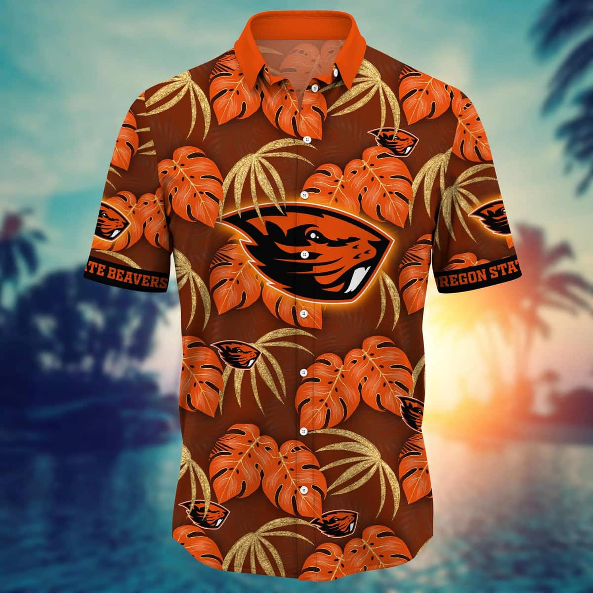 NCAA Oregon State Beavers Hawaiian Shirt Tropical Leaves Gift For Best Friend NCAA Oregon State Beavers Hawaiian Shirt Tropical Leaves Gift For Best Friend