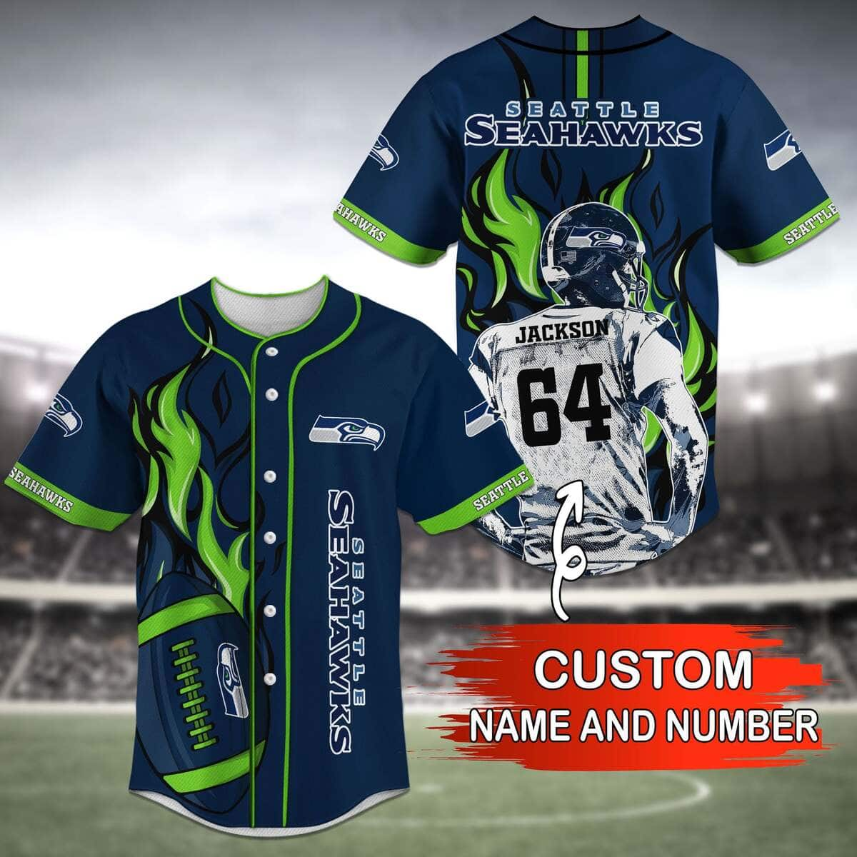 Custom NFL Seattle Seahawks Baseball Jersey Gift For Dad