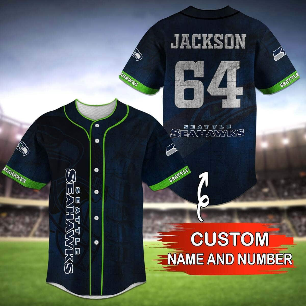 Personalized NFL Seattle Seahawks Baseball Jersey Gift For Family