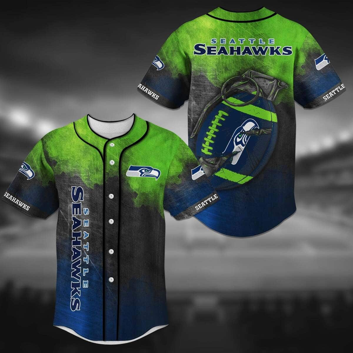 Stylish NFL Seattle Seahawks Baseball Jersey Sports Gift For Him