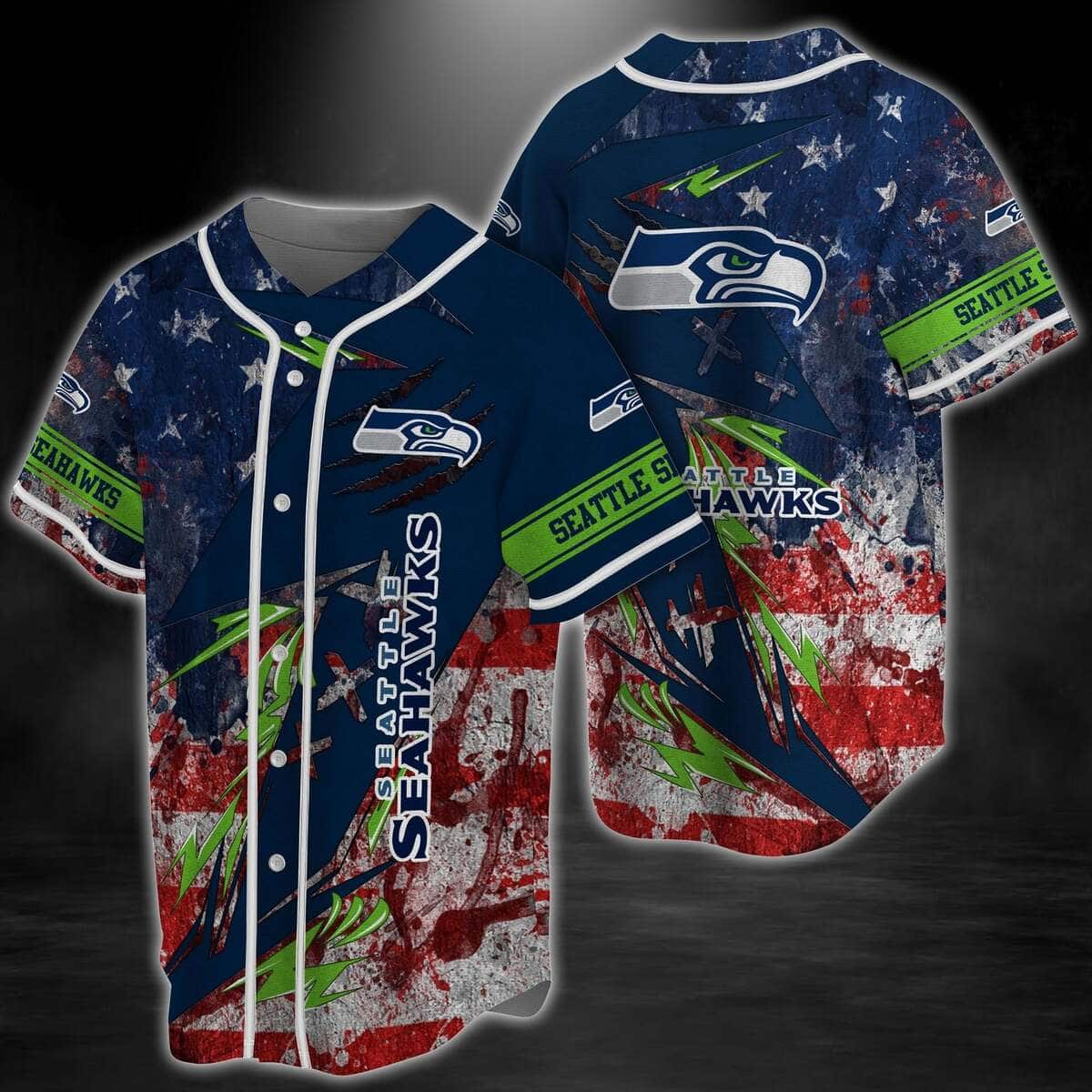 Retro NFL Seattle Seahawks Baseball Jersey Gift For Family