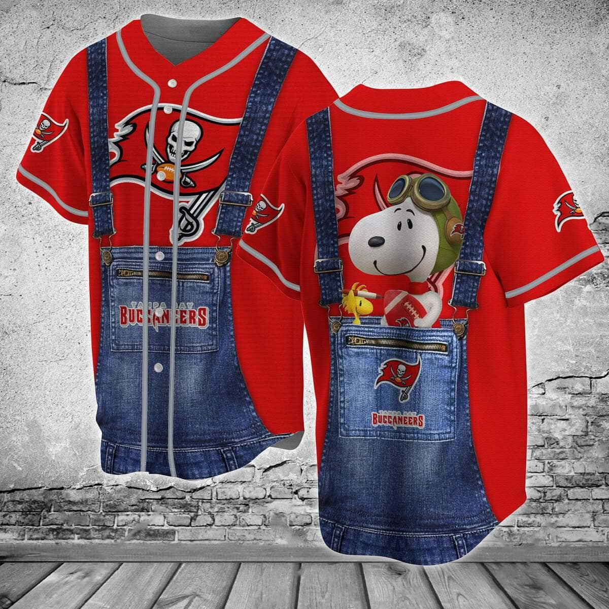 Cool NFL Tampa Bay Buccaneers Baseball Jersey Snoopy Gift For Fans