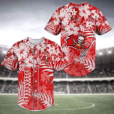 Aloha NFL Tampa Bay Buccaneers Baseball Jersey Hibiscus Flowers Gift For Dad Aloha NFL Tampa Bay Buccaneers Baseball Jersey Hibiscus Flowers Gift For Dad