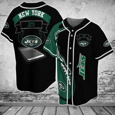Black NFL New York Jets Baseball Jersey Gift For Dad From Daughter Black NFL New York Jets Baseball Jersey Gift For Dad From Daughter