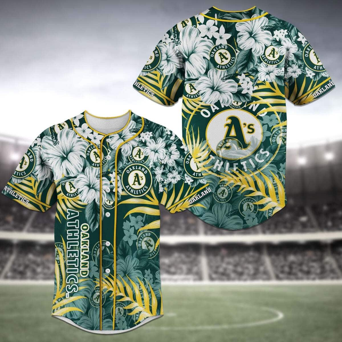 Aloha MLB Oakland Athletics Baseball Jersey Tropical Flower Gift For Cool Mom