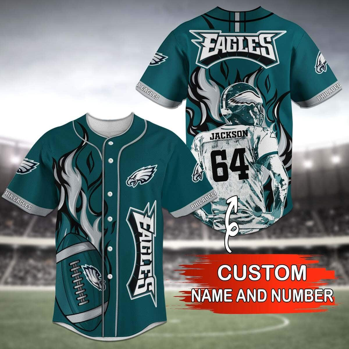 Customize NFL Philadelphia Eagles Baseball Jersey Gift For Dad From Daughter