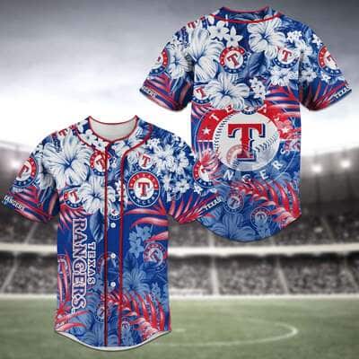 Aloha MLB Texas Rangers Baseball Jersey Tropical Flower Gift For Friends Aloha MLB Texas Rangers Baseball Jersey Tropical Flower Gift For Friends