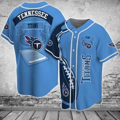 Blue NFL Tennessee Titans Baseball Jersey Gift For Sports Fans Blue NFL Tennessee Titans Baseball Jersey Gift For Sports Fans