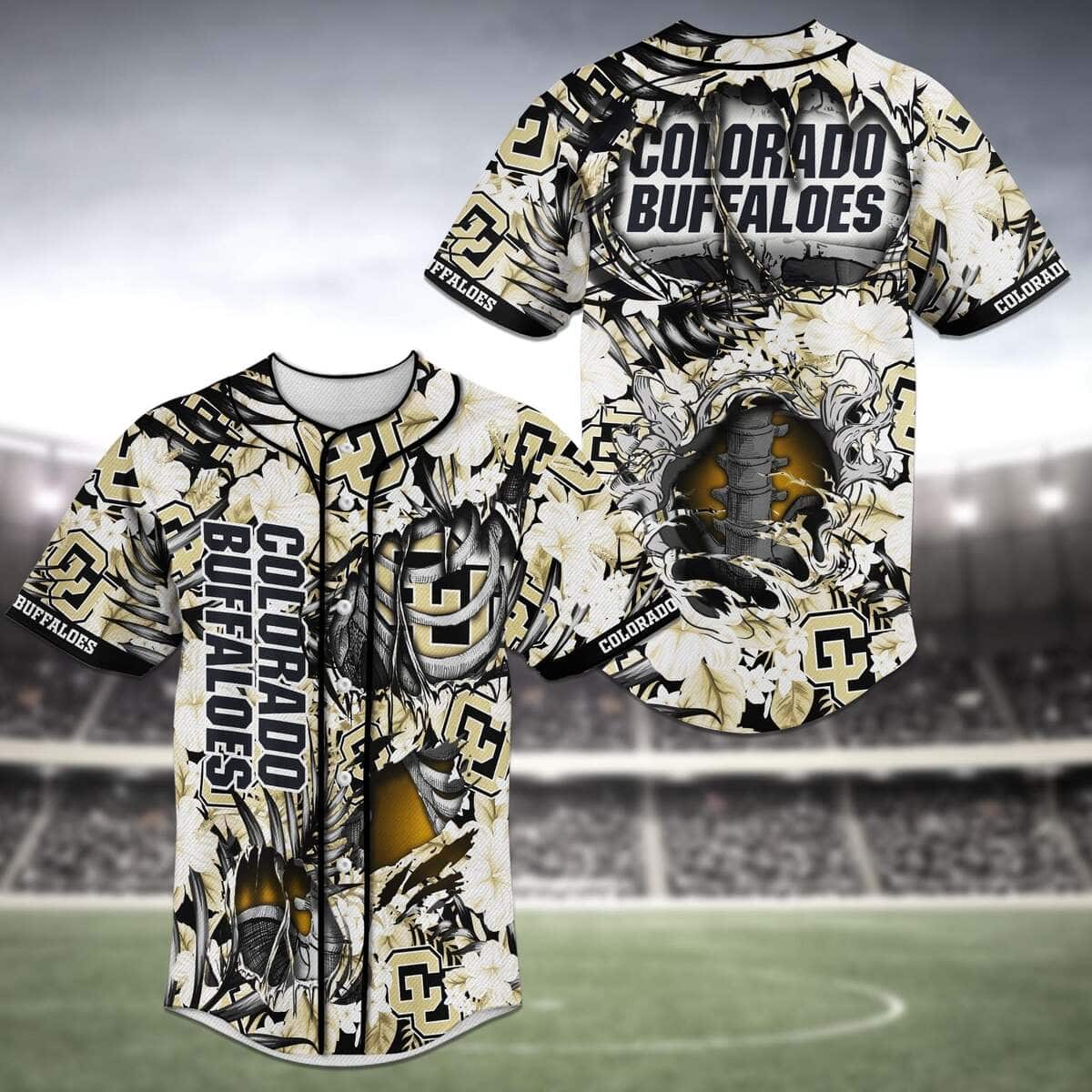 Cool NFL Colorado Buffaloes Baseball Jersey Skeleton Gift For Fans