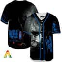 Halloween Michael Myers Baseball Jersey In Case Of Accident My Blood Type Is Michelob ULTRA Beer Gift For Sister