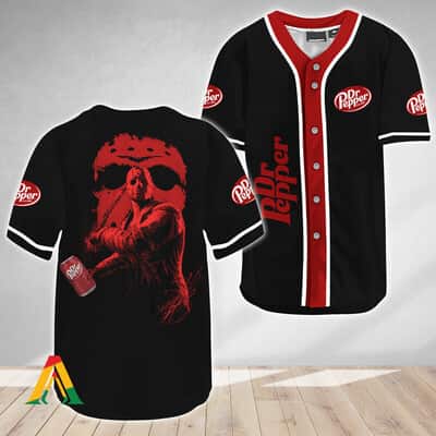 Jason Voorhees Baseball Jersey Friday The 13th Dr Pepper Gift For Brother