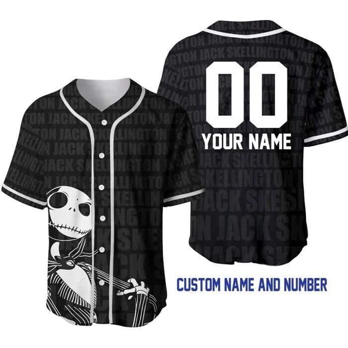 Personalized Jack Skellington Baseball Jersey Gift For Husband Personalized Jack Skellington Baseball Jersey Gift For Husband