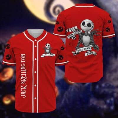 Custom Jack Skellington Baseball Jersey Rock Paper Scissors Throat Punch I Win Gift For Fans