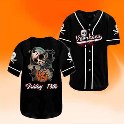 Black Jason Voorhees Baseball Jersey Horror Chibi Friday The 13th Gift For Boyfriend