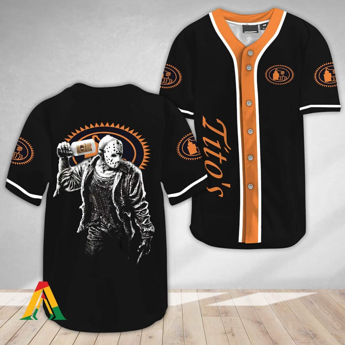 Halloween Jason Voorhees Baseball Jersey Tito’s Vodka Gift For Dad