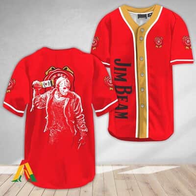 Halloween Jason Voorhees Baseball Jersey Jim Beam Gift For Girlfriend Halloween Jason Voorhees Baseball Jersey Jim Beam Gift For Girlfriend