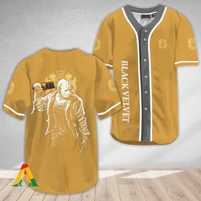 Basic Jason Voorhees Baseball Jersey Black Velvet Whisky Friday The 13th Halloween Gift For Boyfriend