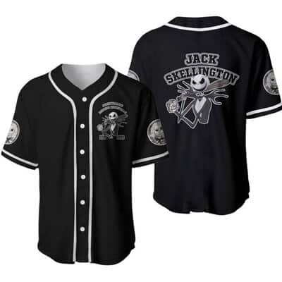 Black Jack Skellington Baseball Jersey The Nightmare Before Christmas Gift For Husband