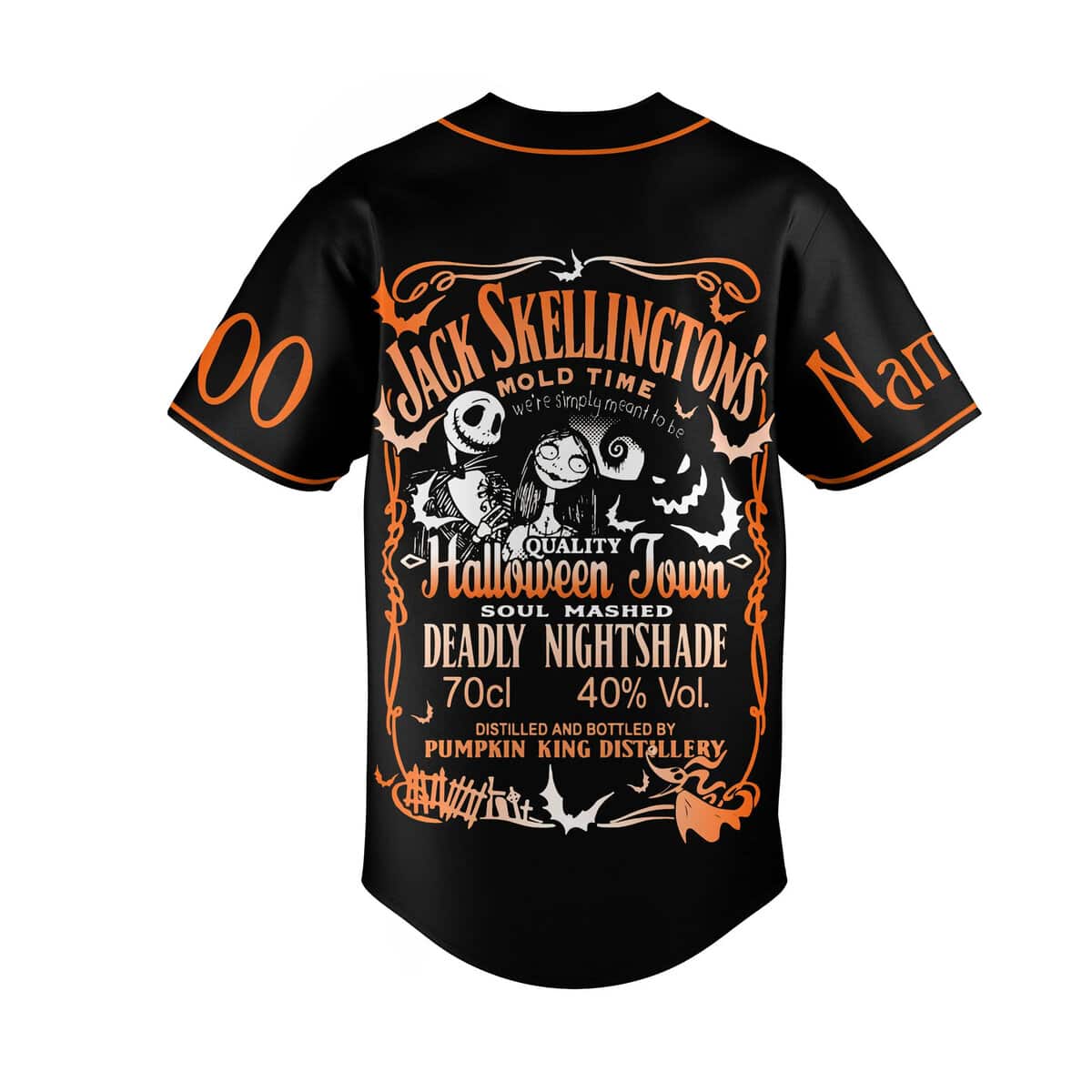 Custom Jack Skellington Baseball Jersey Pumpkin King Of Halloween Town Gift For Sports Fans Custom Jack Skellington Baseball Jersey Pumpkin King Of Halloween Town Gift For Sports Fans