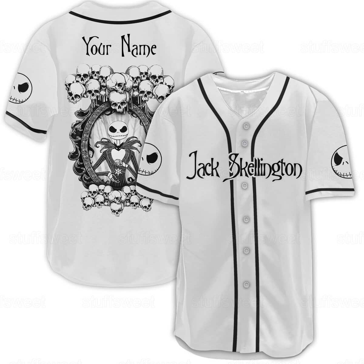 Customize Jack Skellington Baseball Jersey The Nightmare Before Christmas Gift For Dad Customize Jack Skellington Baseball Jersey The Nightmare Before Christmas Gift For Dad