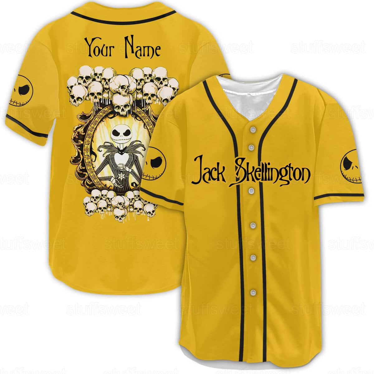 Customize Jack Skellington Baseball Jersey The Nightmare Before Christmas Gift For Dad Customize Jack Skellington Baseball Jersey The Nightmare Before Christmas Gift For Dad