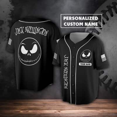 Custom Jack Skellington Baseball Jersey Halloween Town Gift For Sports Fans