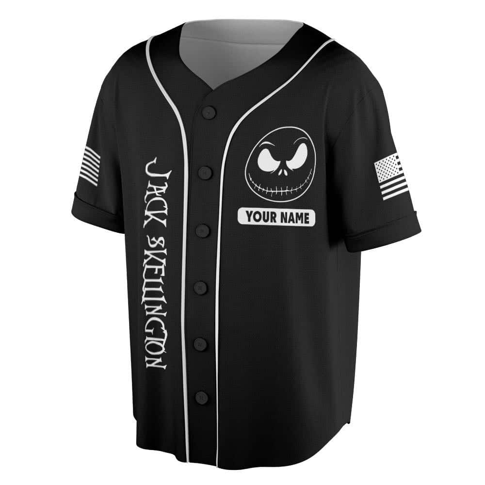 Custom Jack Skellington Baseball Jersey Halloween Town Gift For Sports Fans Custom Jack Skellington Baseball Jersey Halloween Town Gift For Sports Fans