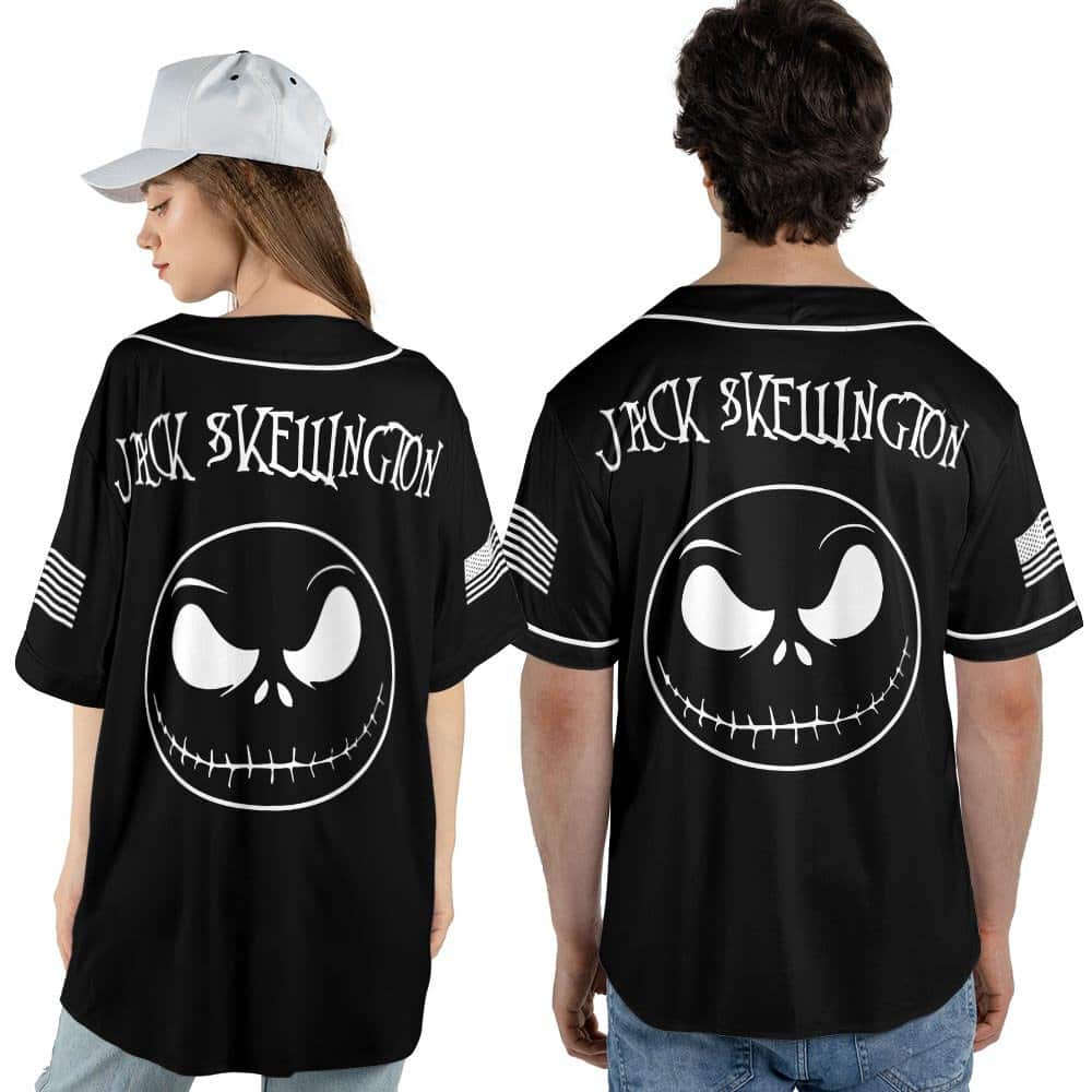 Custom Jack Skellington Baseball Jersey Halloween Town Gift For Sports Fans Custom Jack Skellington Baseball Jersey Halloween Town Gift For Sports Fans