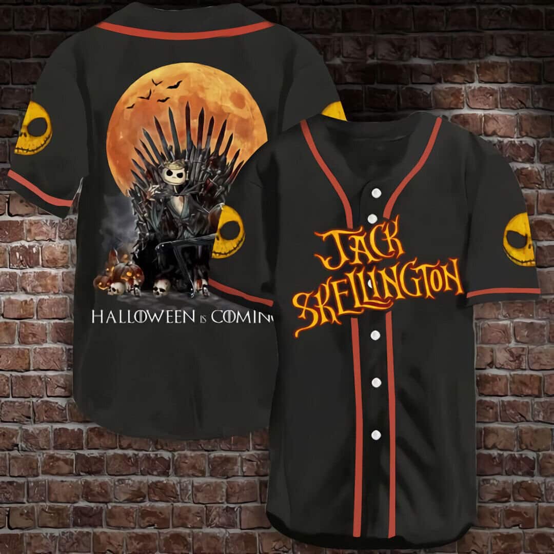 Jack Skellington Baseball Jersey Halloween Is Coming Gift For Friends Jack Skellington Baseball Jersey Halloween Is Coming Gift For Friends