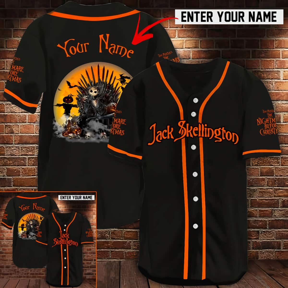 Custom Jack Skellington Baseball Jersey The Nightmare Before Christmas Gift For Boyfriend Custom Jack Skellington Baseball Jersey The Nightmare Before Christmas Gift For Boyfriend