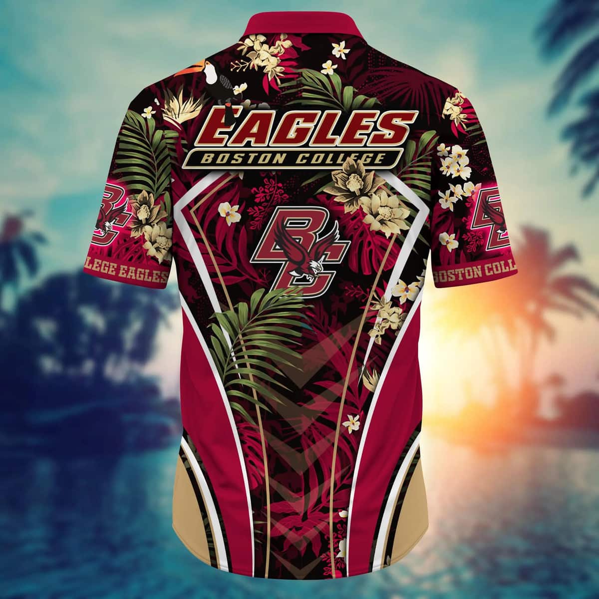 NCAA Boston College Eagles Hawaiian Shirt Palm Leaves Gift For Beach Trip NCAA Boston College Eagles Hawaiian Shirt Palm Leaves Gift For Beach Trip