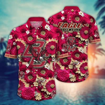 Floral Aloha NCAA Boston College Eagles Hawaiian Shirt Beach Gift For Dad