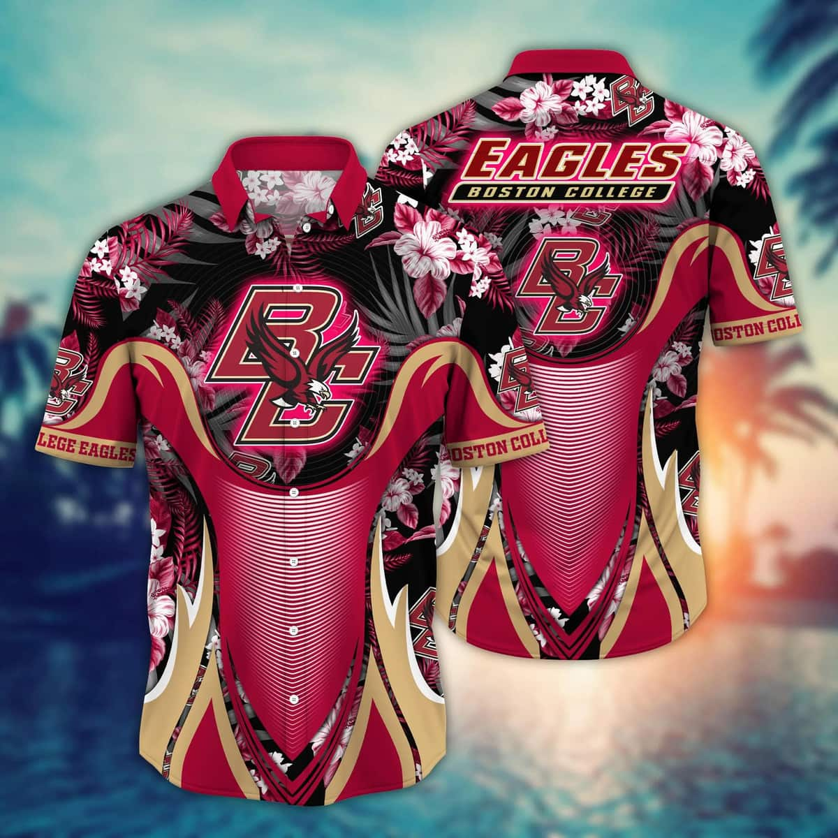 Tropical Aloha NCAA Boston College Eagles Hawaiian Shirt Gift For Beach Trip