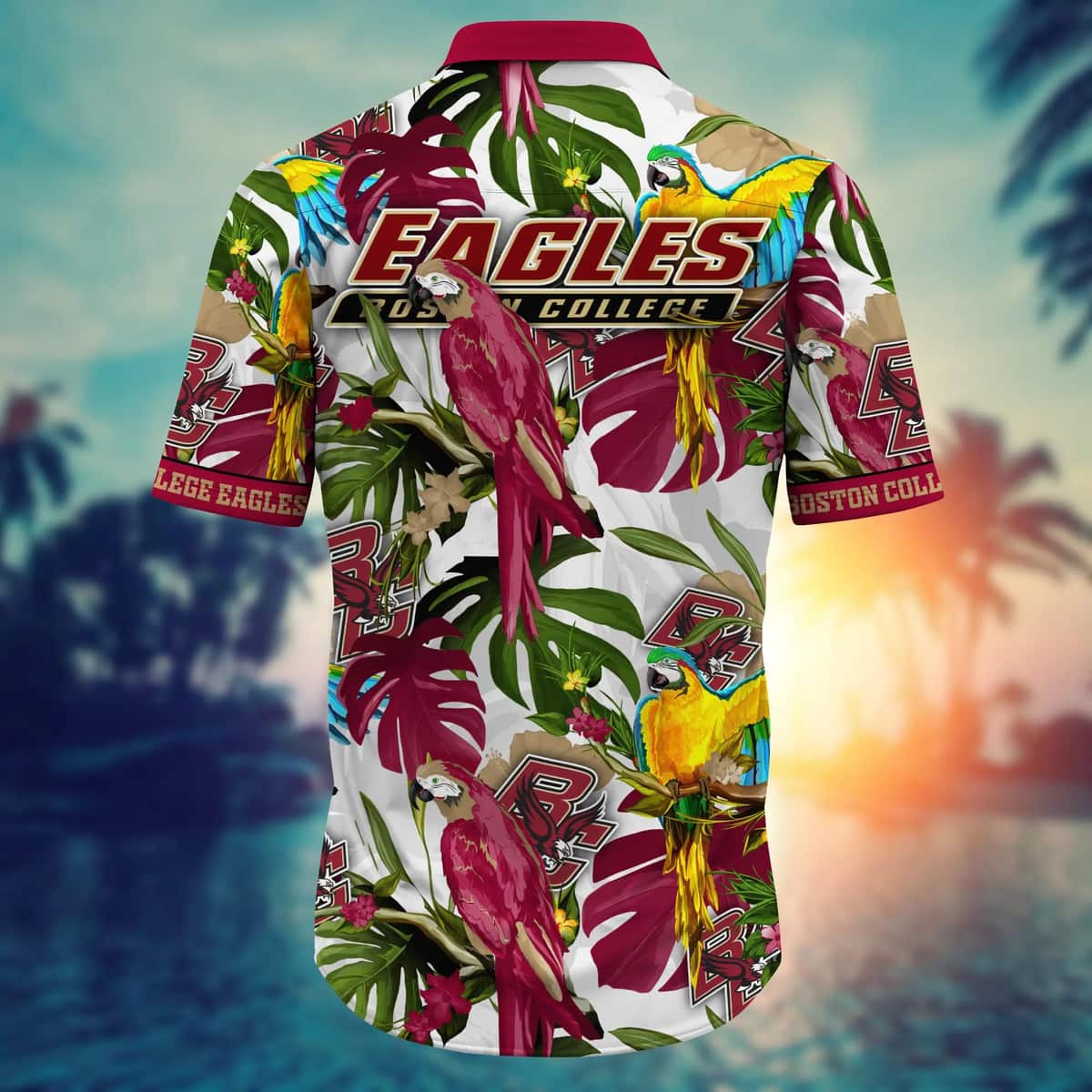 NCAA Boston College Eagles Hawaiian Shirt Birds And Palm Leaves Gift For Dad NCAA Boston College Eagles Hawaiian Shirt Birds And Palm Leaves Gift For Dad