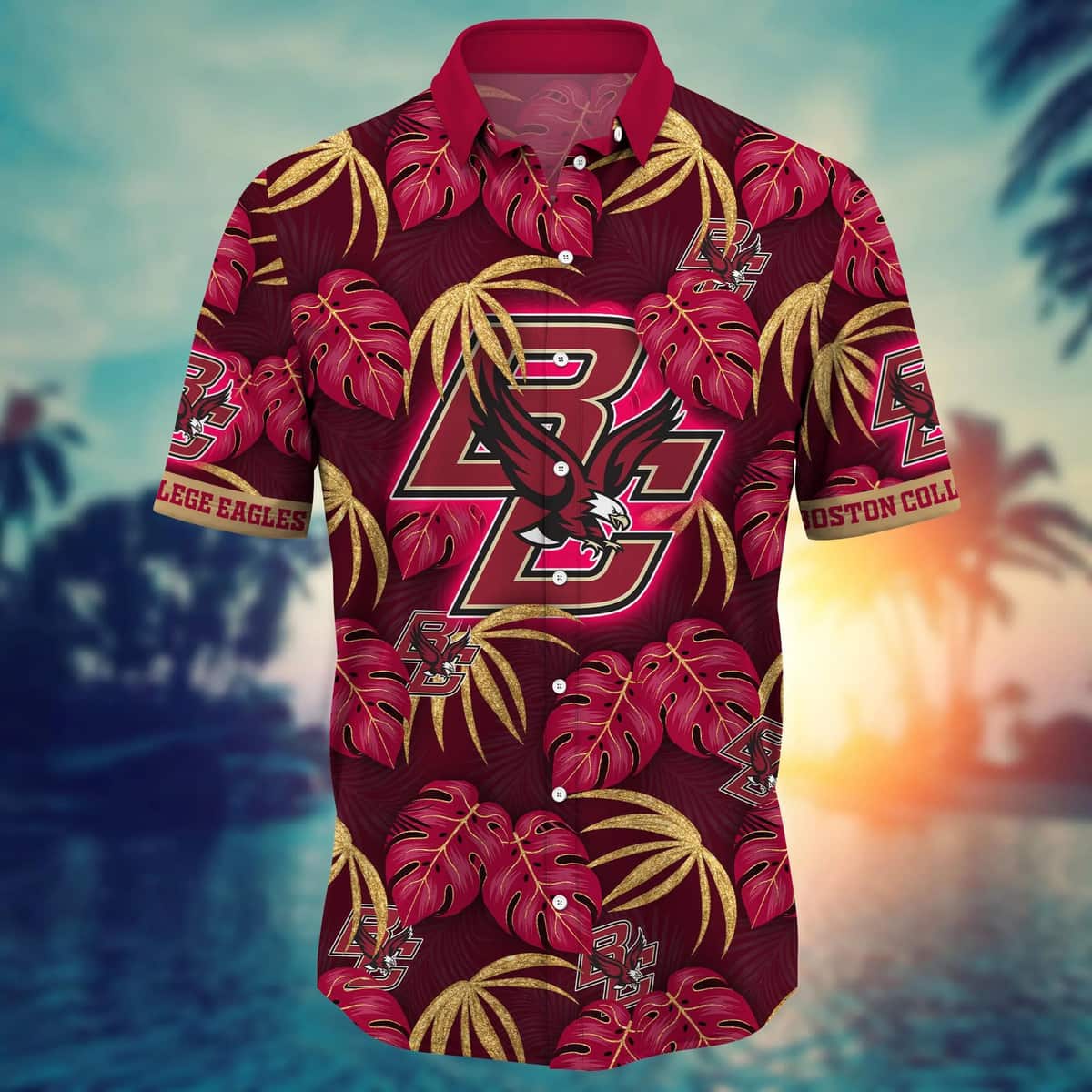 NCAA Boston College Eagles Hawaiian Shirt Palm Leaves Best Gift For Friends NCAA Boston College Eagles Hawaiian Shirt Palm Leaves Best Gift For Friends