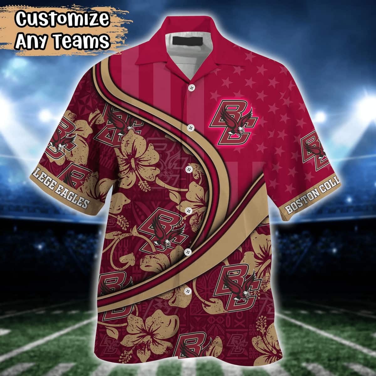 Basic NCAA Boston College Eagles Hawaiian Shirt Custom Name Gift For Beach Lovers Basic NCAA Boston College Eagles Hawaiian Shirt Custom Name Gift For Beach Lovers