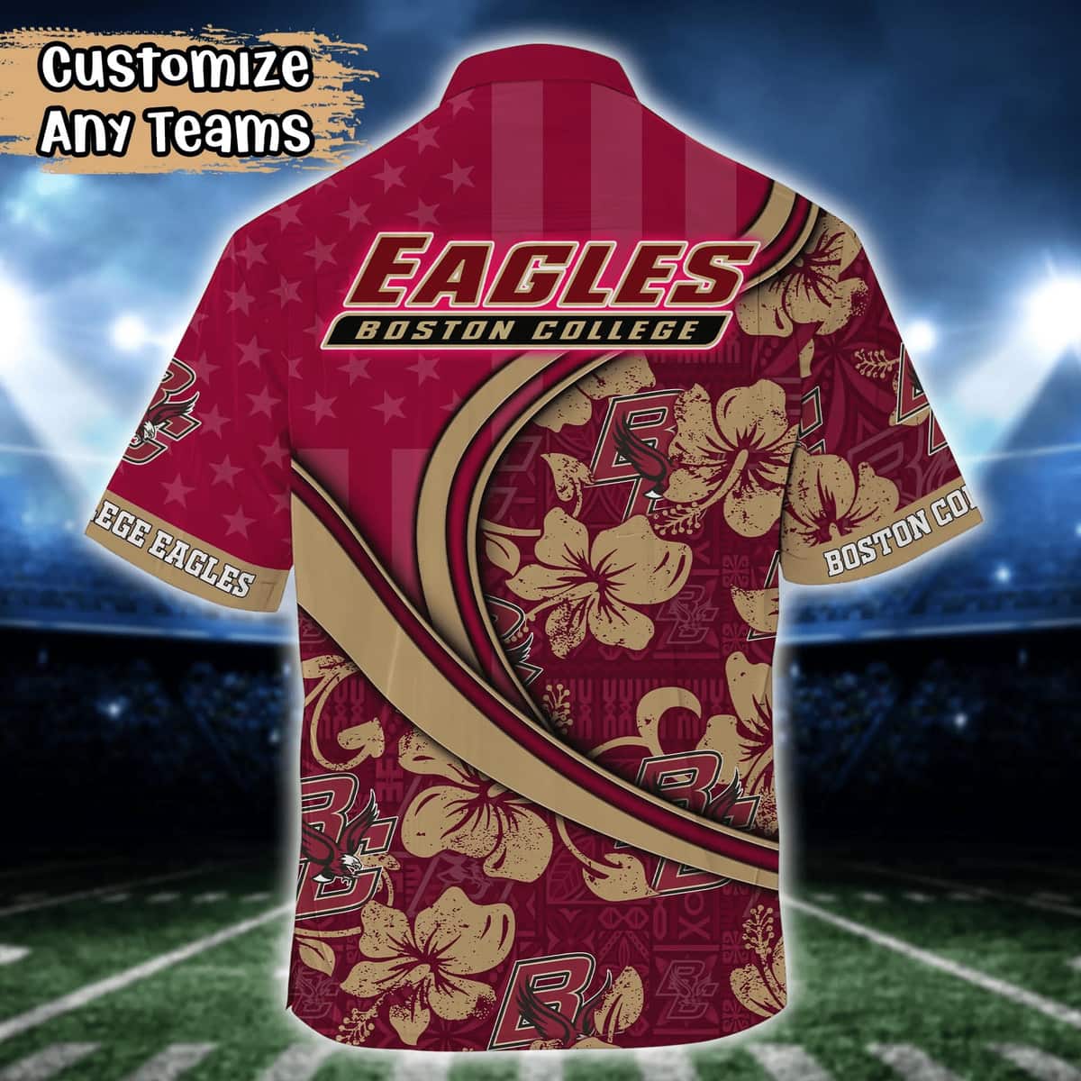 Basic NCAA Boston College Eagles Hawaiian Shirt Custom Name Gift For Beach Lovers Basic NCAA Boston College Eagles Hawaiian Shirt Custom Name Gift For Beach Lovers