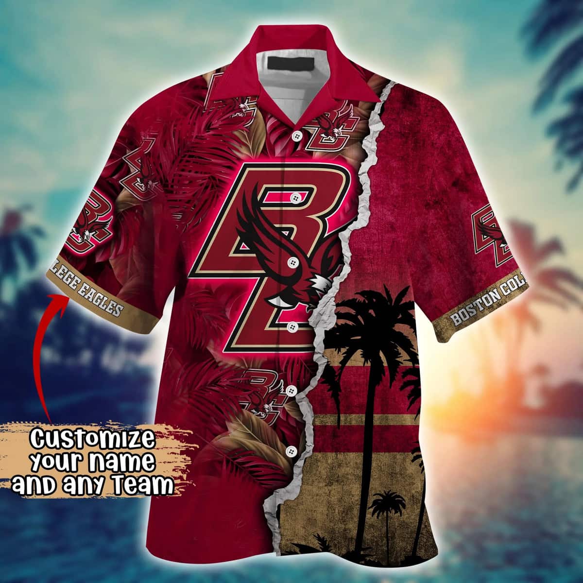 Vintage Aloha NCAA Boston College Eagles Hawaiian Shirt Custom Name Gift For Dad Vintage Aloha NCAA Boston College Eagles Hawaiian Shirt Custom Name Gift For Dad