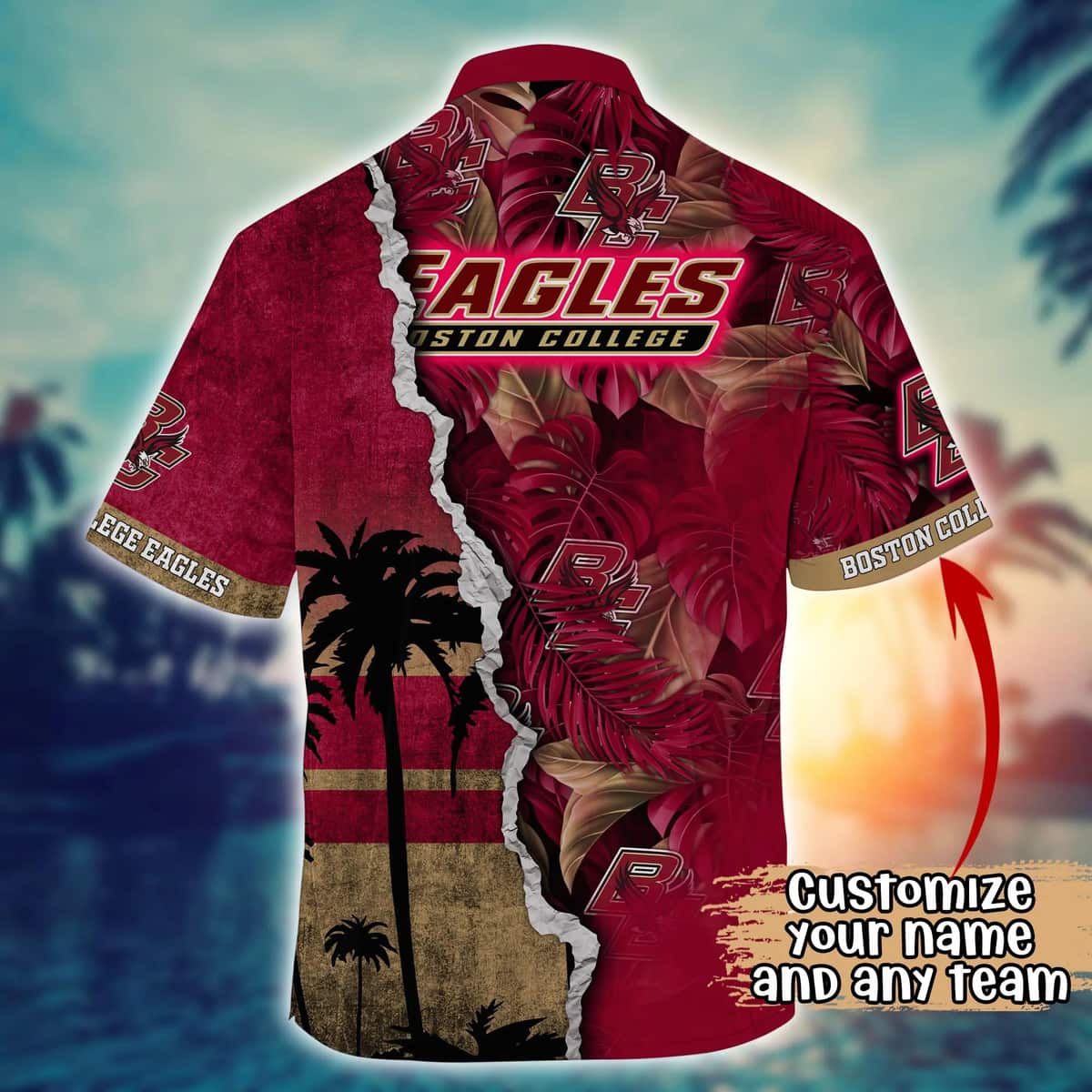 Vintage Aloha NCAA Boston College Eagles Hawaiian Shirt Custom Name Gift For Dad Vintage Aloha NCAA Boston College Eagles Hawaiian Shirt Custom Name Gift For Dad